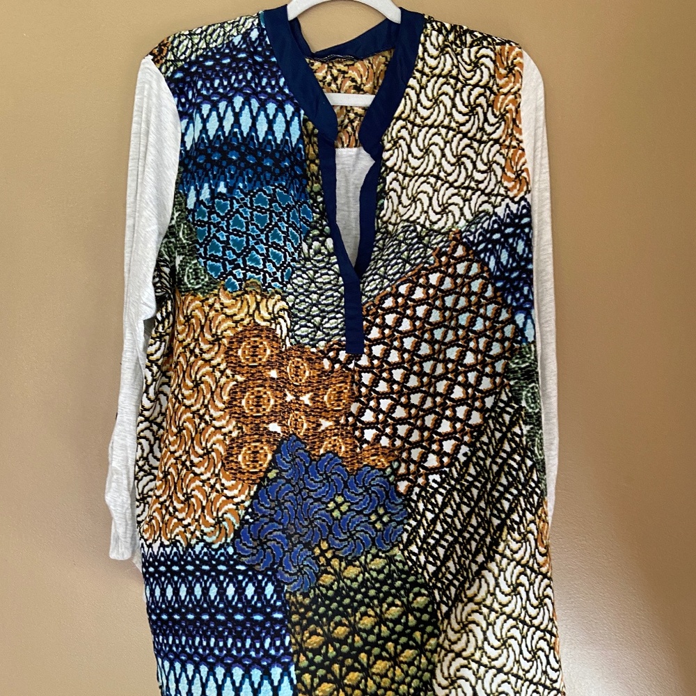 Plus size 2x Women's blouse shirt top multi color 3/4 sleeves - Picture 1 of 5